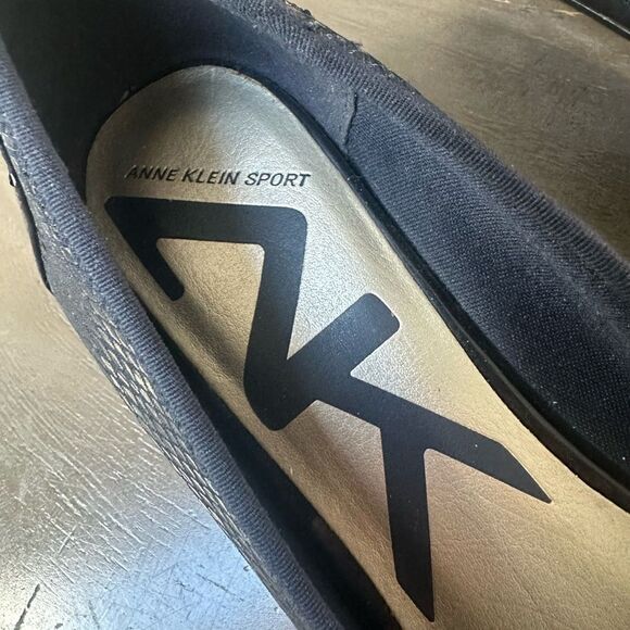 Ann Klein navy blue, Christabel wedge heels. - Picture 3 of 7